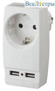 Разветвитель электрический Эра SP-1e-USB-W Б0026332