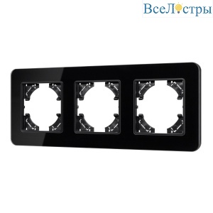 Рамка на 3 поста стеклянная Arlight FRM-OMALI-GS-3-BK 049697
