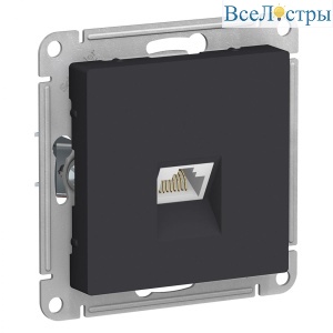 Розетка компьютерная RJ45, механизм Systeme Electric AtlasDesign Карбон ATN001083