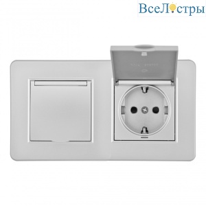 Розетка Arte Milano SET16-2-41-1x2 silver