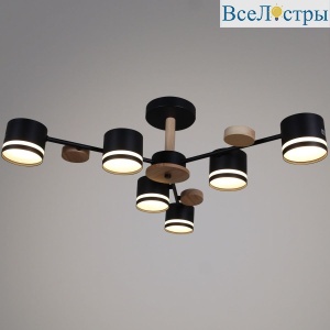 Люстра на штанге Reluce 68730-0.3-06 GX53 BK+WOOD
