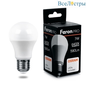 Лампа светодиодная Feron Pro E27 7W 6400K матовая LB-1007 38025