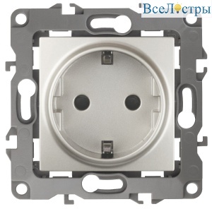 Розетка 2P+E Schuko со шторками Эра 12-2102-15 Б0019326