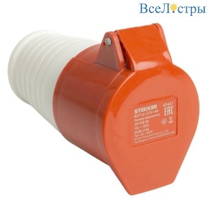 Розетка переносная 3P+PE+N Stekker с крышкой красный RST16-215-44 49441