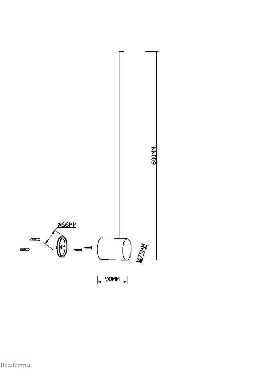 настенный светильник maytoni light stick mod237wl-l6bs3k
