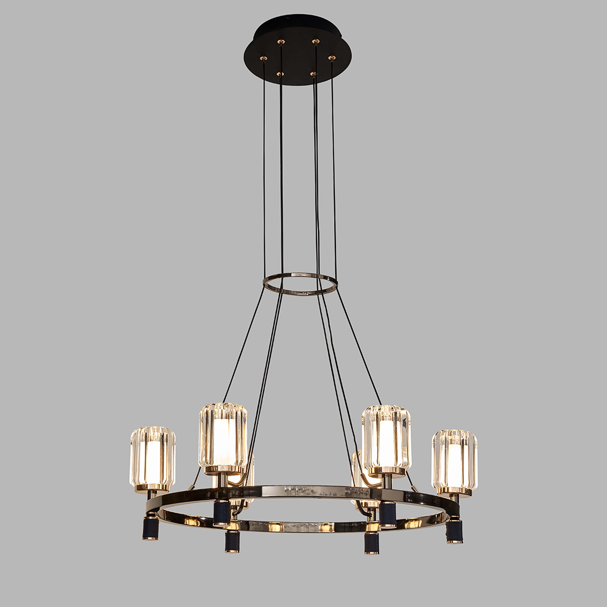 подвесная люстра delight collection p0738-6a gold/pearl black