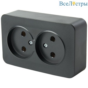 Розетка двойная 2P Stekker София черный матовый MST10-12-05 49496