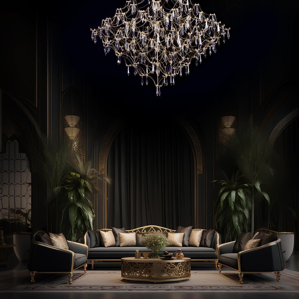 подвесная светодиодная люстра loft it mira 10259/800 gold asfour
