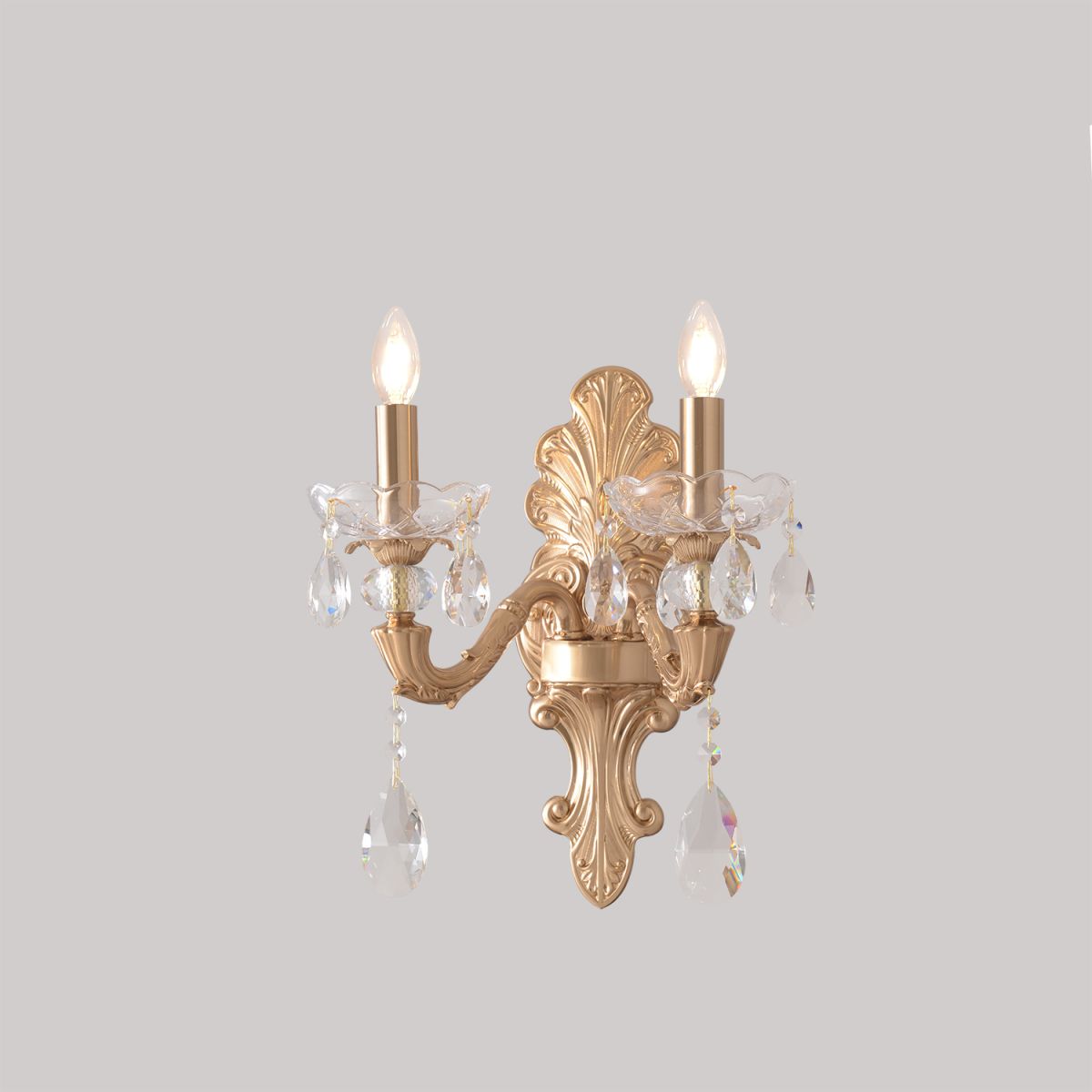 бра crystal lux elizabeth ap2 brass
