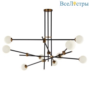 Люстра на штанге Delight Collection Bistro Globe 9389P/9 black/gold