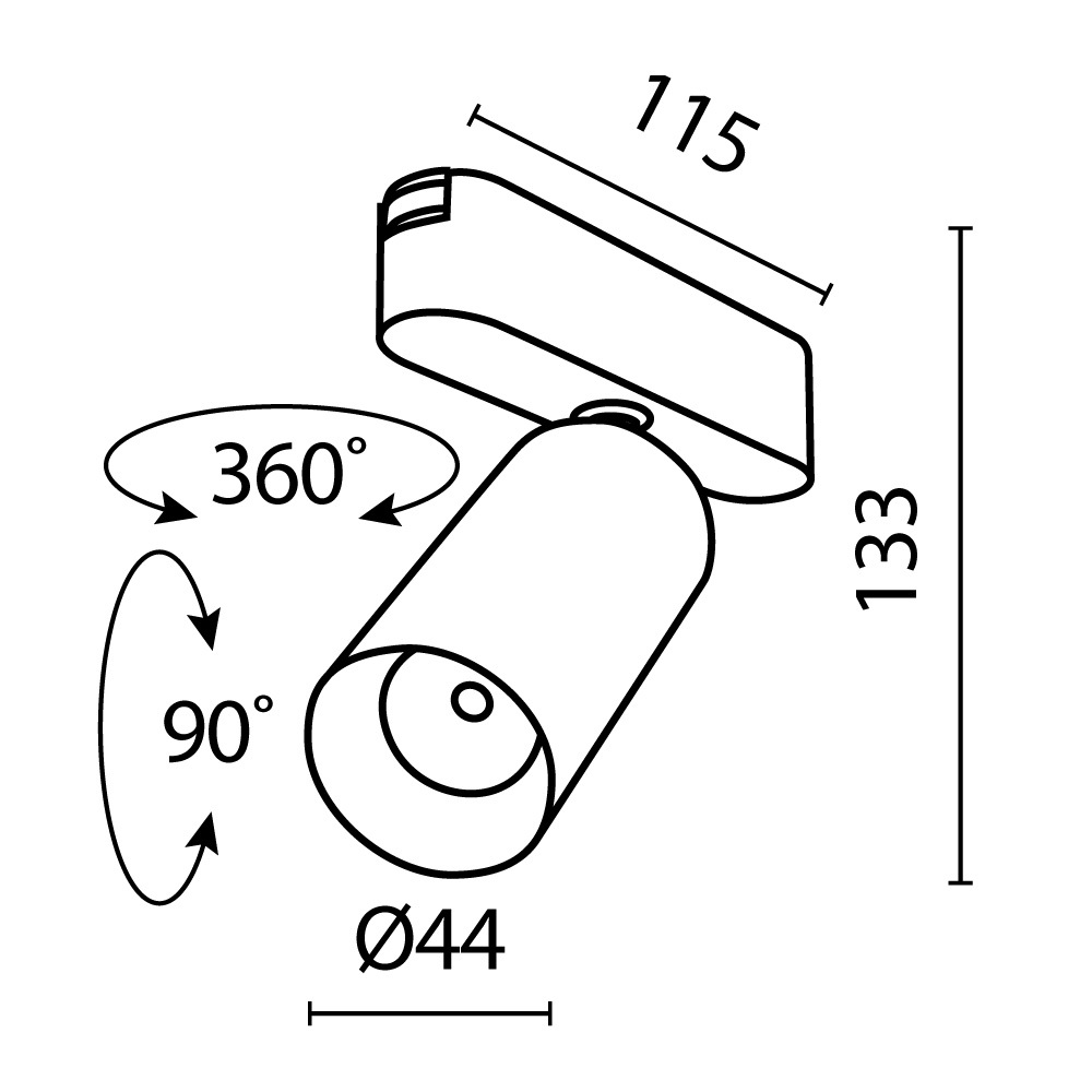 трековый светильник maytoni focus led tr103-1-12w4k-m-b