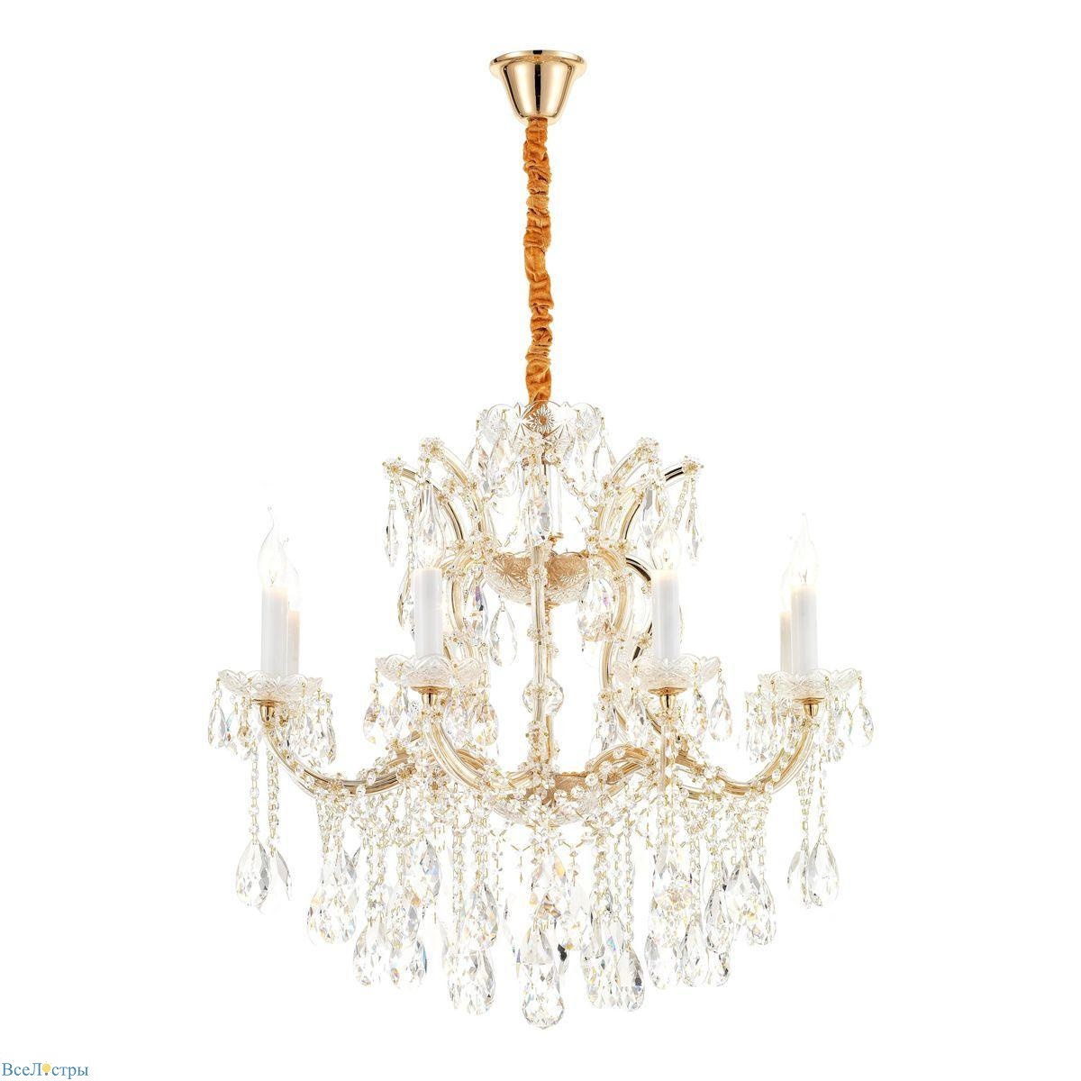 подвесная люстра ilamp diamond 6071-8 gd+cl