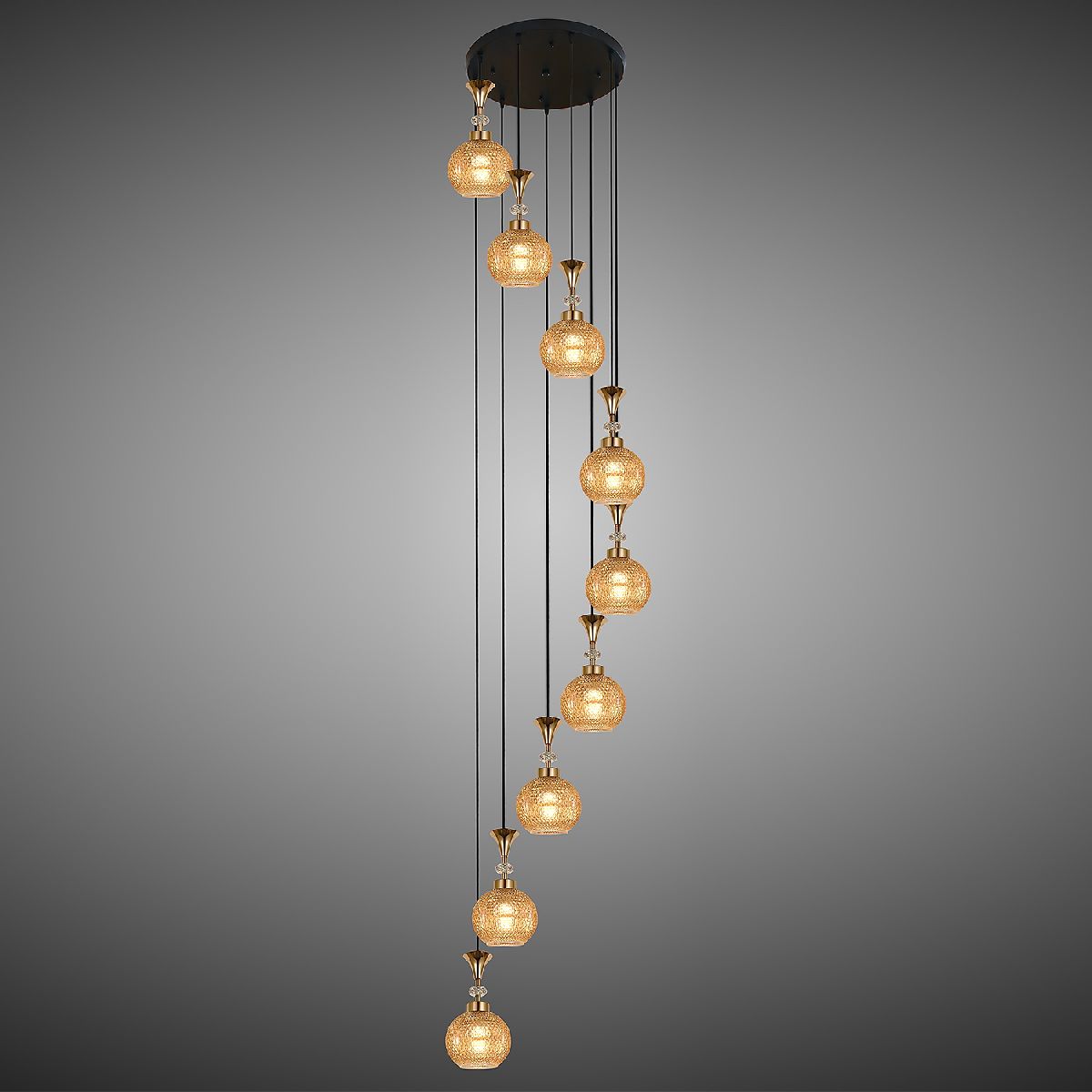 каскадная люстра reluce 02001-0.9-09 amber