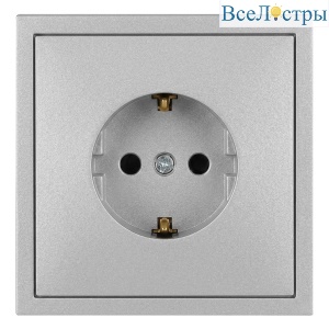 Розетка ЭРА Galaxy 15-2101-03 c заземлением 2P+E Schuko 16А-250В IP20 алюминий Б0070624