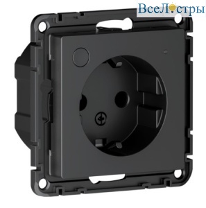 Розетка с заземл., со шт., Zigbee, L+N, 16А, мех., модель SBDV-00202 SBER Systeme Electric AtlasDesign Smart Карбон ATN001045Z
