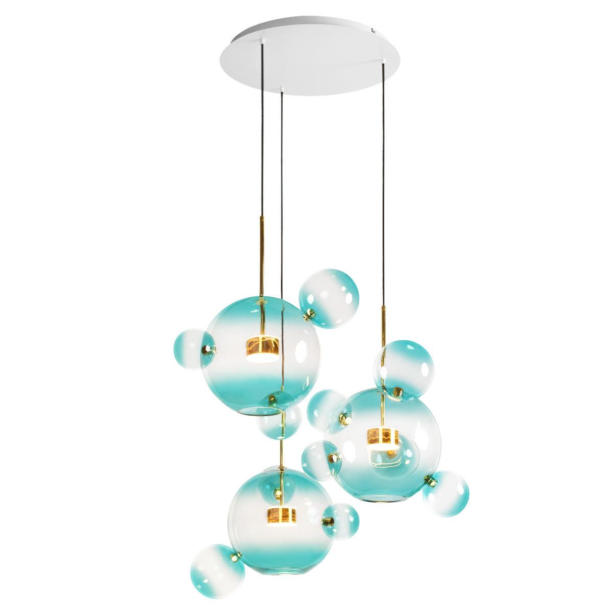 подвесная светодиодная люстра loft it bolle 2027-d3 blue