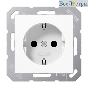Розетка 2K+З со шторками Jung A1520KIWW