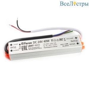 Трансформатор для светодиодной ленты Feron LB007 40Вт 24В IP67 48055