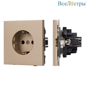 Механизм электрической розетки Arlight SCT-TENDO-MEU1-PL-GD (230V, 16A) 054081