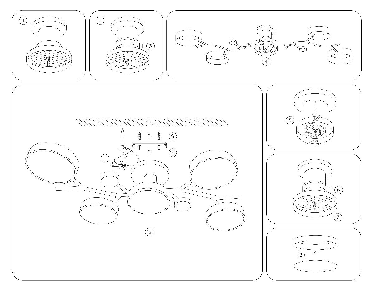 потолочная люстра ambrella light linetech fl4834