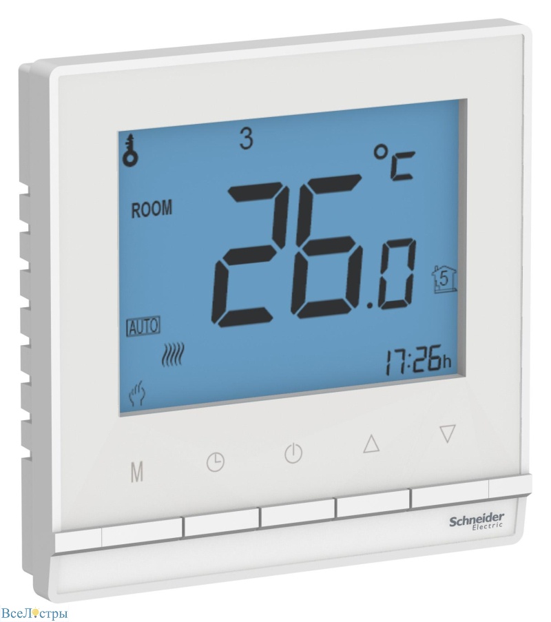 терморегулятор schneider electric atlasdesign atn000138 белый