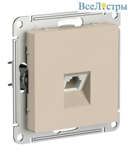 Розетка компьютерная RJ45, кат. 5Е, механизм Systeme Electric AtlasDesign Песочный ATN001283