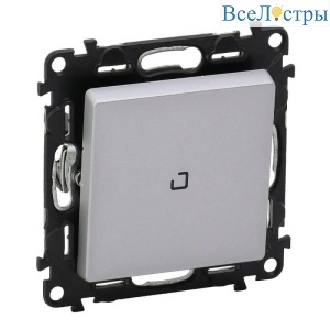Выключатель одноклавишный Legrand Valena Life 10A 250V с подсветкой алюминий 752610