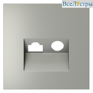 Накладка для розетки TV+RJ45 кат. 6 Voltum S70 (сталь) VLS002705