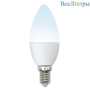 Лампа светодиодная (UL-00002374) Uniel E14 6W 4000K матовая LED-C37-6W/NW/E14/FR/MB PLM11WH
