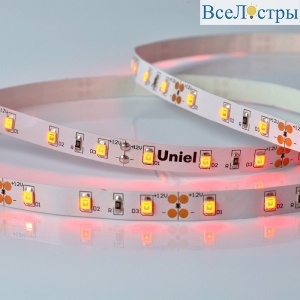 Светодиодная лента Uniel ULS-M11-2835-60LED/m-8mm-IP20-DC12V-4,8W/m-5M-RED PROFI катушка в герметичной упаковке