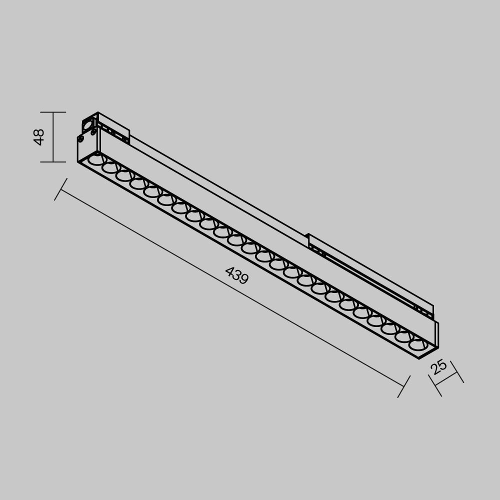 уличный трековый светильник maytoni points o-tr02-2-s-24wb4k