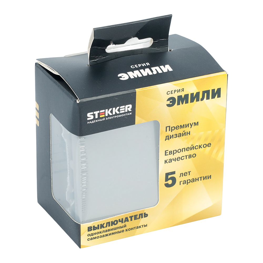 выключатель 1-клавишный (механизм) сзк stekker эмили 250в 10аrsw10-5103-10zk платиново-серый soft touch 50238