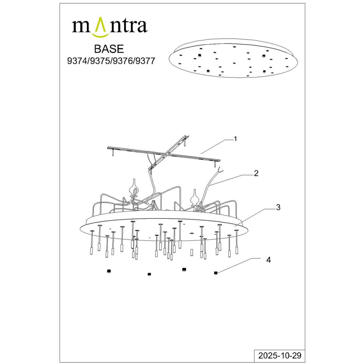 основание потолочное 24l mantra modular light florones 9377
