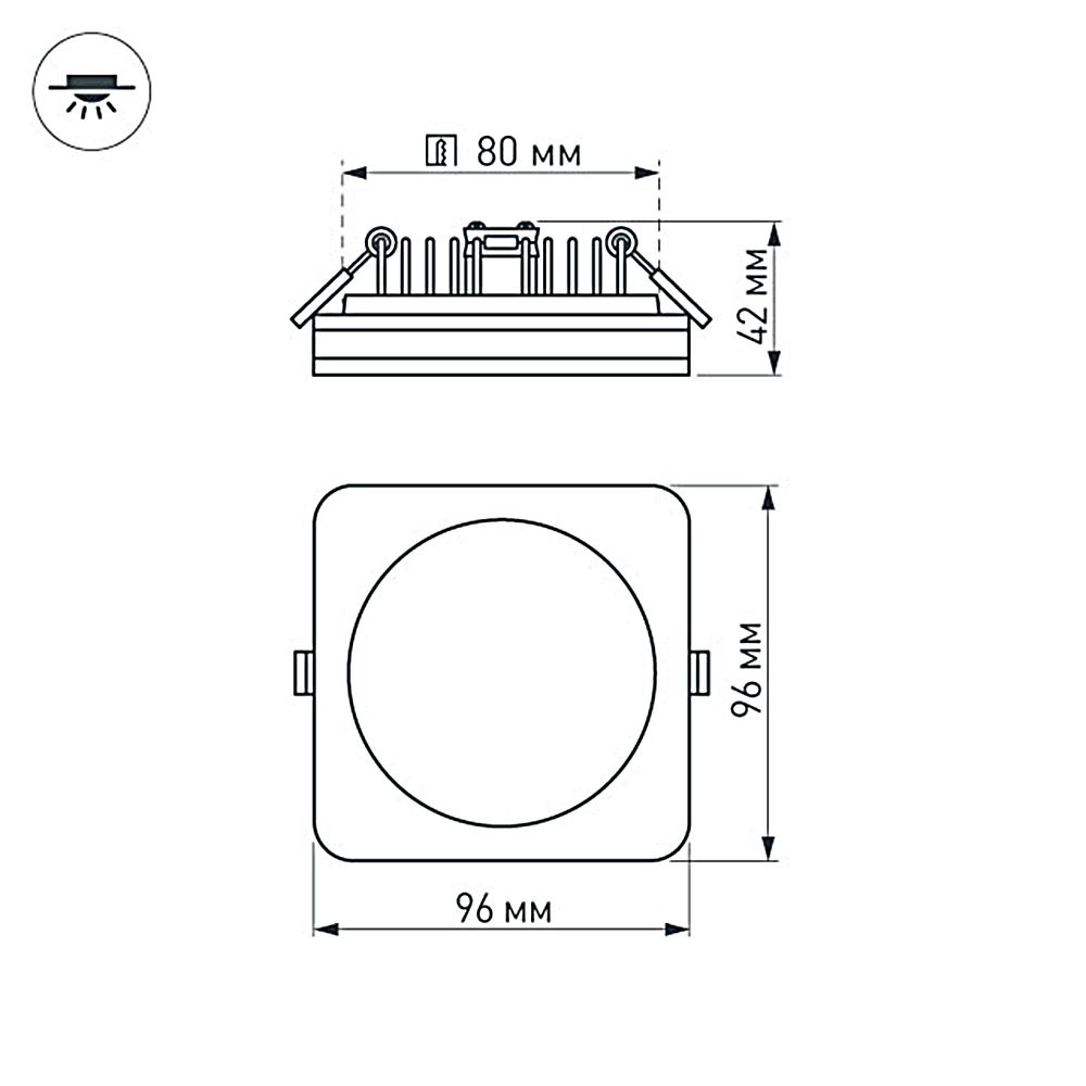 встраиваемый светильник arlight ltd-96x96sol-10w day white 4000k 017634
