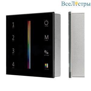 Панель Arlight Sens Smart-P55-Multi Black (3V, 4 зоны, 2.4G) 028310