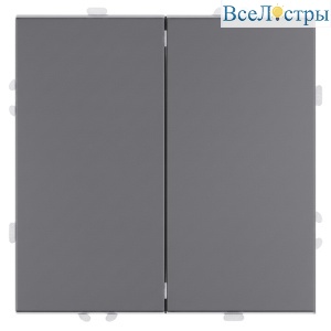 Выключатель 2-клавишный (механизм) СЗК Stekker Эмили 250В 10АRSW10-5104-10ZK платиново-серый soft touch 50239