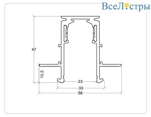 Коннектор угловой внутренний для встраиваемого шинопровода под ГКЛ 9,5 Ambrella Light Magnetic Standard GL3362-9.5