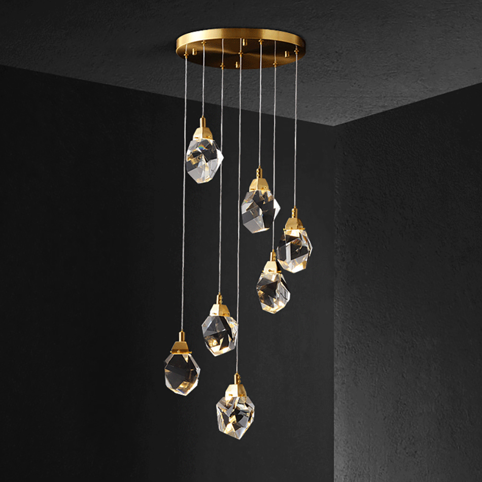 подвесной светильник delight collection crystal rock md-020b-7 gold