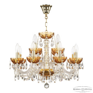 Подвесная люстра Bohemia Ivele Crystal 5402/8+4/195 G Amber/M-1H