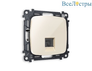 Комплект механизма телефонной розетки RJ-11(4P4C) со шторкой Ambrella Volt Omega MO312030