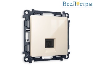 Комплект механизма телефонной розетки RJ-11(4P4C) со шторкой Ambrella Volt Alfa MA312030