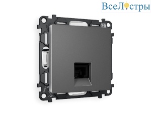 Комплект механизма телефонной розетки RJ-11(4P4C) со шторкой Ambrella Volt Alfa MA662030