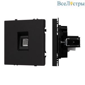 Механизм телефонной розетки Arlight SCT-NOBE-MTL1-SFPL-BK (RJ-11, 4C) (Черный оникс) 054301