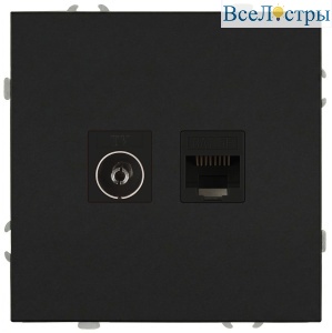 Розетка Эра Galaxy 15-3110-05 комбинированная RJ45+TV IP20 антрацит Б0070784