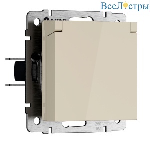 Розетка с защитной крышкой и шторками Werkel W1171203 4690389213151 a069595