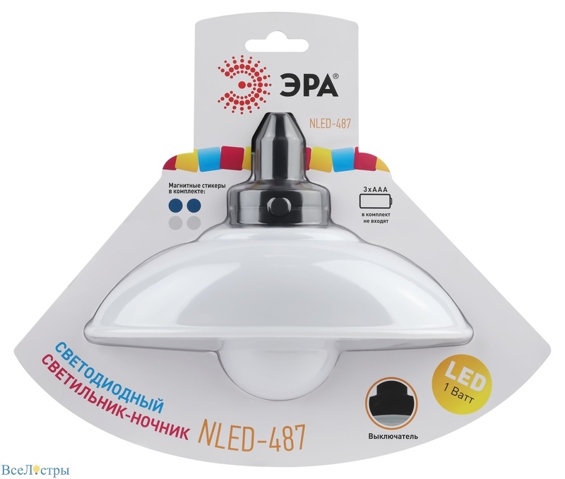 настенный светильник эра nled-487-1w-sw-w б0051474