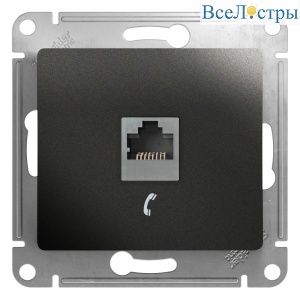 Розетка телефонная RJ11 Systeme Electric Glossa Антрацит GSL000781T