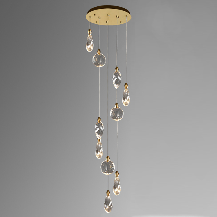 каскадная люстра delight collection colvin mt9176-10h titanium gold