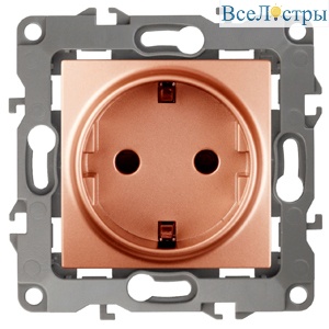 Розетка 2P+E Schuko со шторками Эра 12-2102-14 Б0019325