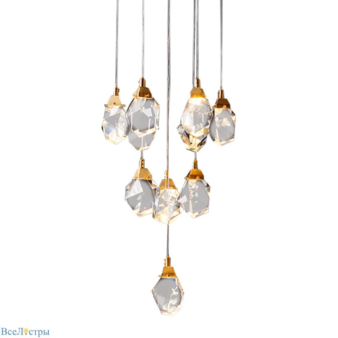 подвесной светильник delight collection crystal rock md-020b-11 gold